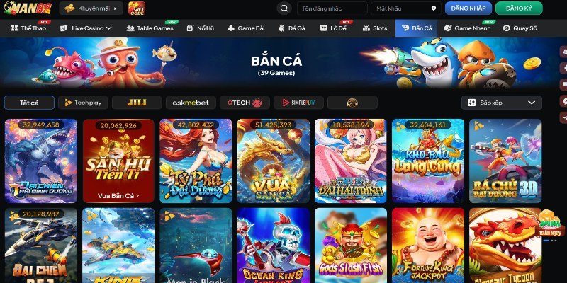 Sảnh bắn cá Man88 được thiết kế theo phong cách đại dương sống động